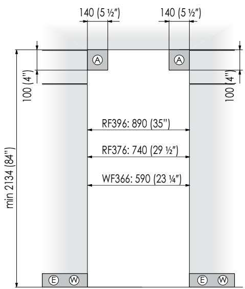 SMEG RF376RSIX - Platzbedarf bei offener Tür - 1