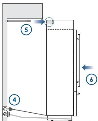 SMEG RF376RSIX - Montering af vippesikringen: Total indbygning - 2