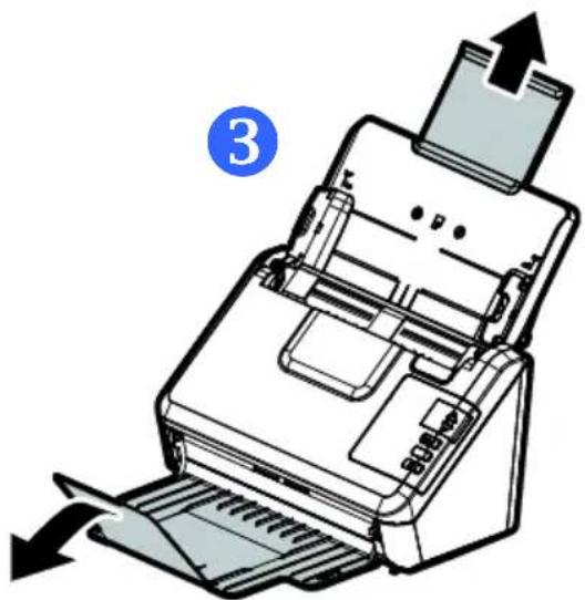 Illustration of a printer with paper feed and paper transfer, showing paper roll and paper sheet (no text or symbols)