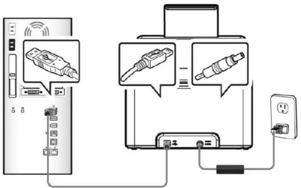 Diagram showing connections between a device and a network device, with labeled components and signal icons.
