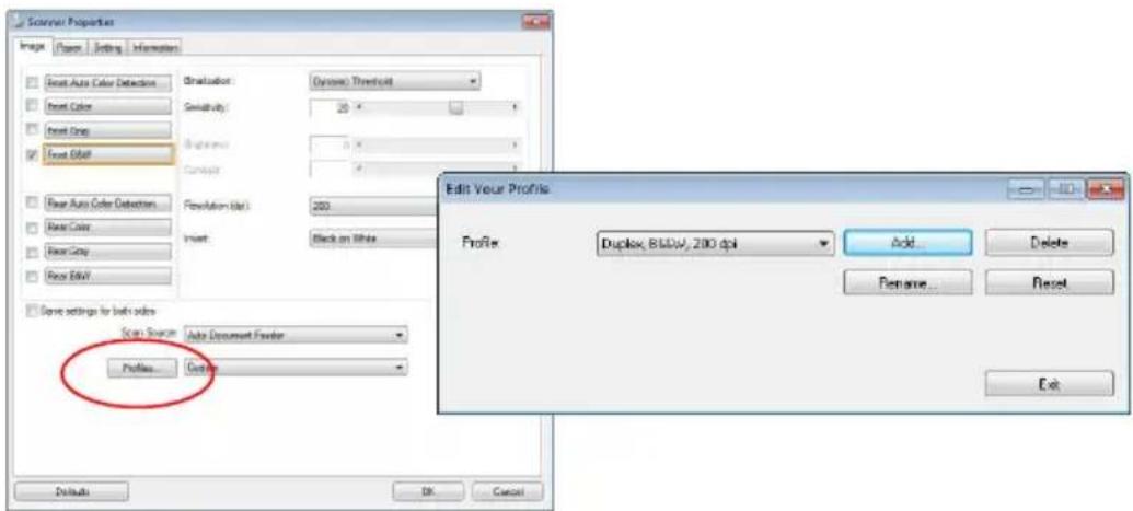 Setpoint Properties Image Form Setting Information Start Auto Color Detection Start Color Start Drop Start Edit Run Auto Color Detection Run Color Run Gray Run Edit Some settings for both colors Scan Source: Auto Document Filter Profile... Custom Edit Your Profile Profile Duplex_BDDW_200 dpi Add...…