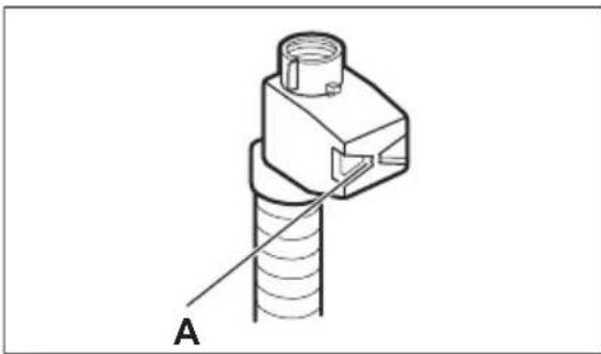 Technical line drawing of a mechanical component with threaded end and threaded shaft (no text or symbols)