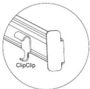 Diagram of a clip clip mechanism inside a circular frame (no text or symbols)