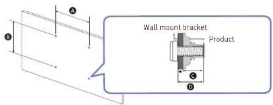 A B Wall mount bracket Product C D