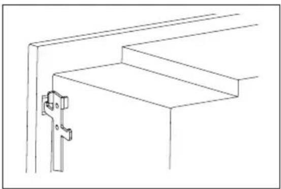 Line drawing of a structural bracket with metal framing (no text or symbols)