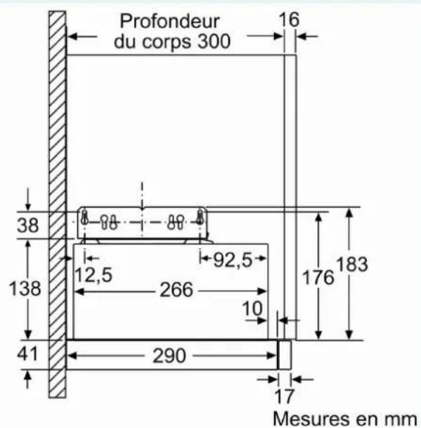 Profondeur du corps 300 16 38 12,5 92,5 266 10 176 183 41 290 17 Mesures en mm