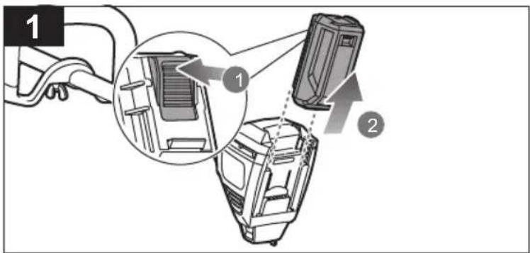 Diagram showing a device being processed with two labeled components, highlighting internal structure and assembly steps.