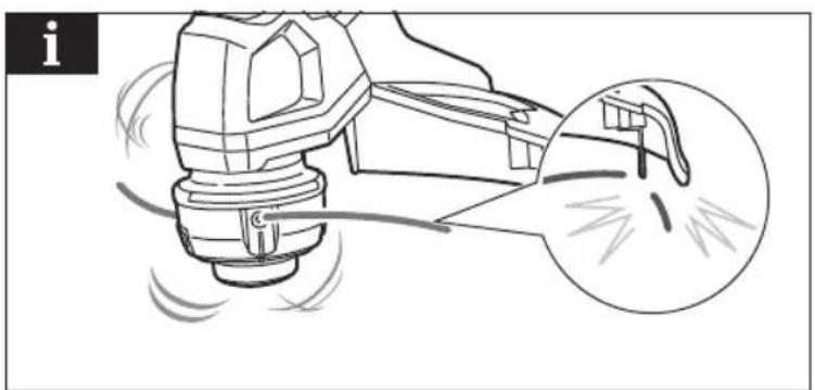 Technical line drawing of a mechanical device with motion arrows and a magnified inset showing internal components (no text or symbols)