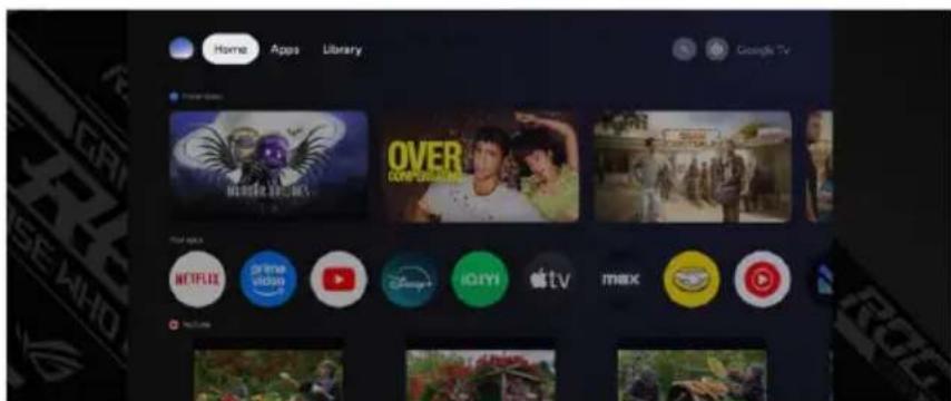 Home Apps Library Google TV HUAWEI OVER COMPANATE NVIDIA DISHI YouTube Google iQIYI Apple TV MAX RCH