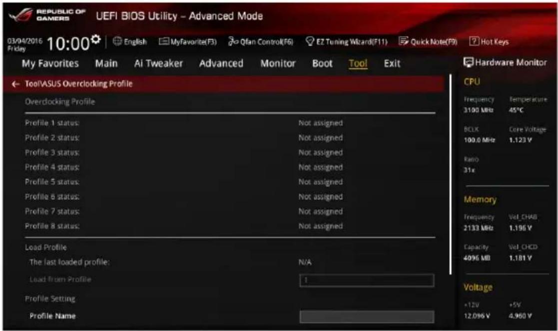 ASUS ROG Strix X99 Gaming - ASUS O.C. Profile - 1