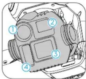 Technical diagram of a mechanical component with numbered parts labeled 1 to 4