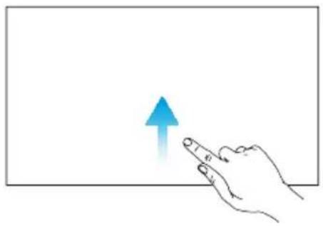 Hand pointing upward with a blue arrow, no text or symbols present