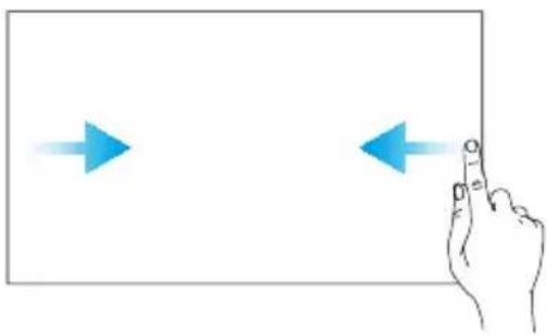 Hand pointing at two blue arrows on a white background, no text or symbols present