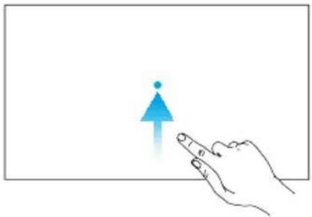 Hand pointing at a blue upward arrow on a white background (no text or symbols)