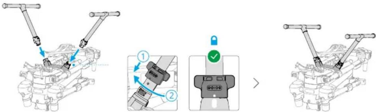 Diagram illustrating the step-by-step assembly of a mechanical device, showing keyway positioning and locking mechanism.
