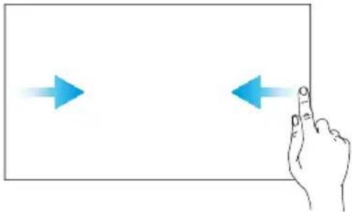 Hand pointing at a blue arrow on a white background, with two arrows pointing in opposite directions (no text or symbols)