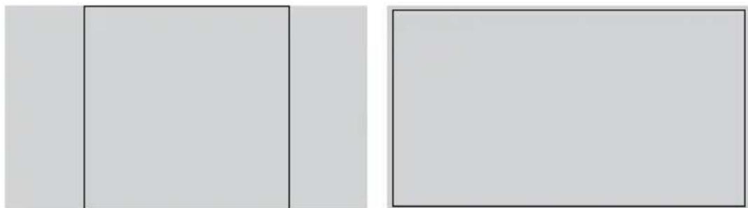 Two plain gray rectangular shapes with black borders, no text or symbols present.