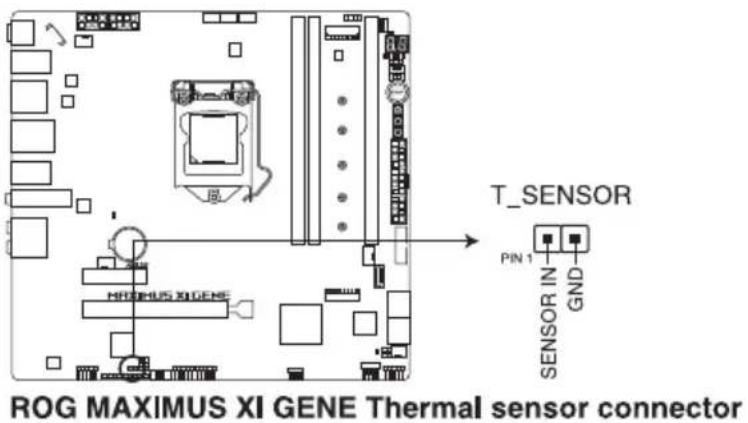 ASUS ROG Maximus XI Gene - 温度感应排线连接排针(2-pin T_SENSOR) - 1