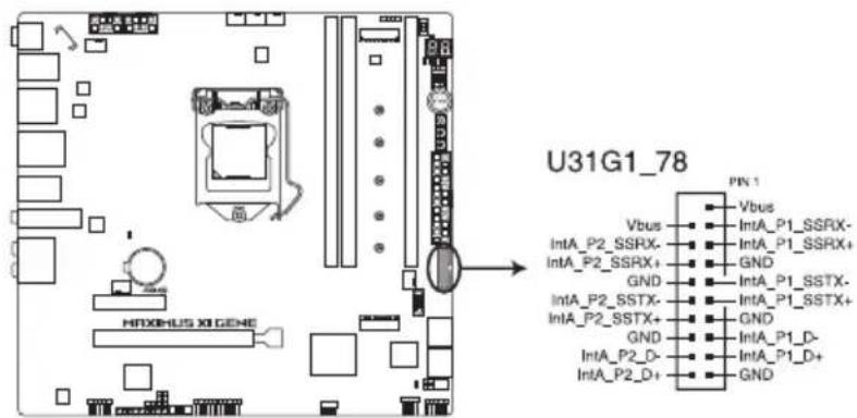 U31G1_78 Pin 1 Vbus IntA_P1_SSRX- IntA_P1_SSRX+ GND GND IntA_P1_SSTX- IntA_P1_SSTX+ GND GND IntA_P1_D- IntA_P1_D+ GND