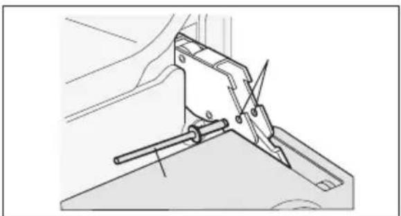 Technical line drawing of a mechanical clamp or bracket assembly (no text or symbols)