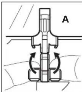 Mechanical valve diagram showing fluid flow direction with no text or symbols