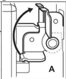 Mechanical component diagram showing a rotating mechanism with labeled section A (no text or symbols beyond label)