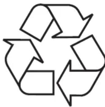 Simple line drawing of a three chasing recycling symbol (no text or labels)