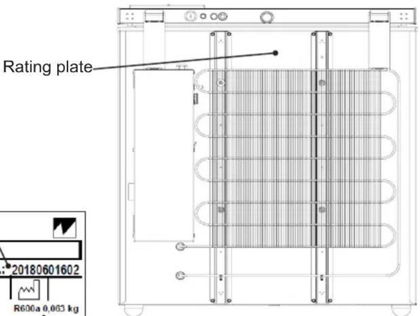 Rating plate 20180601602 R600a 0,063 kg