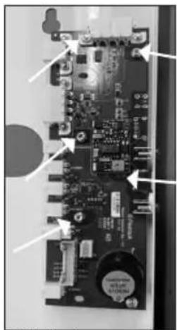Close-up of a printed circuit board with visible components and connectors (no readable text or symbols)
