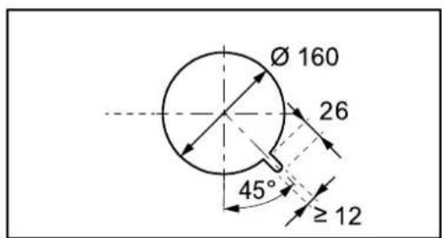 Ø 160 26 45° ≥ 12