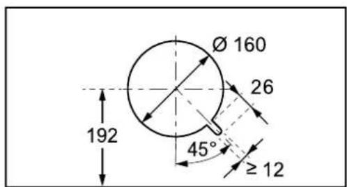 Ø 160 26 192 45° ≥ 12