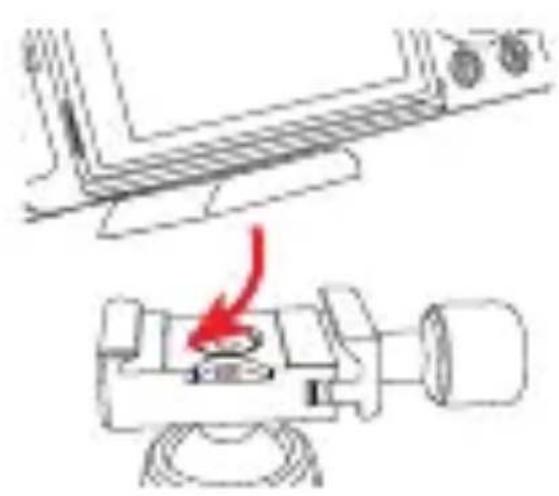 Technical diagram showing a mechanical assembly with a red arrow pointing to a component (no text or symbols present)