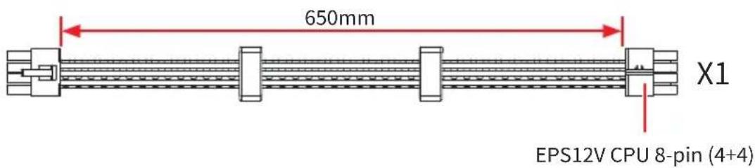 650mm X1 EPS12V CPU 8-pin (4+4)