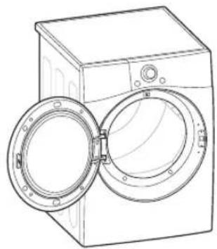Line drawing of a two-hole washing machine with flanges (no text or symbols)