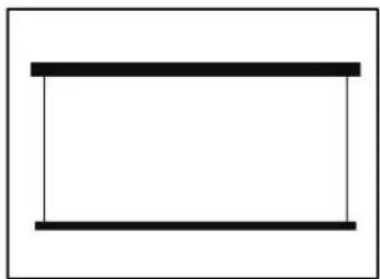 Simple rectangular frame with two horizontal black bars, no text or symbols present