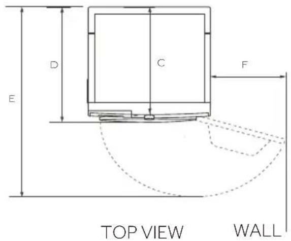 D C E F TOP VIEW WALL