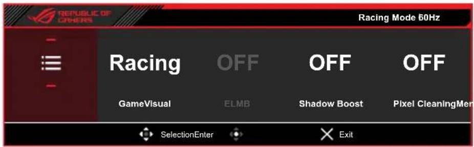 RÉPUBLIC OF OTHERS Racing Mode 60Hz Racing OFF OFF OFF GameVisual ELMB Shadow Boost Pixel CleaningMen SelectionEnter Exit