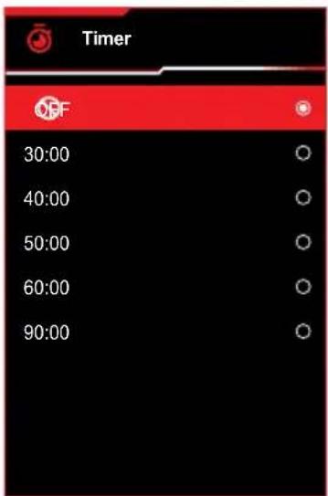 Timer OFF 30:00 40:00 50:00 60:00 90:00