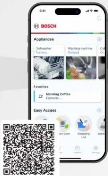 BOSCH Appliances Dishwasher Running Washing machine Delayed Comfort Options Morning Coffee Espresso, ... Favorites Easy Access art Start Shopping List Work- Access Save
