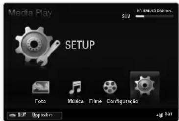 Media Play SUN SETUP Foto Música Filme Configuração SUM Dispositiva +/- Sei
