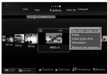 SAMSUNG UN55B8000XM - Menu de opção de lista de filmes - 1