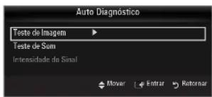 Auto Diagnóstico Teste de Imagem Teste de Som Intensidade do Sinal Move Entrar Retornar