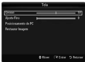 Tela Grosso 50 Ajuste Fino 0 Posicionamento de PC Restaurar Imagem Mover Enter Returnar