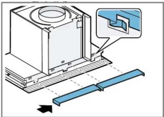 Technical diagram of a washing machine with blue components and an inset showing a close-up view (no text or symbols)