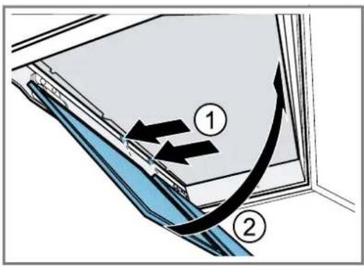 Diagram showing airflow or ventilation system with labeled components and directional arrows