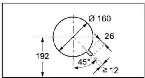 Ø 160 26 192 45° ≥ 12
