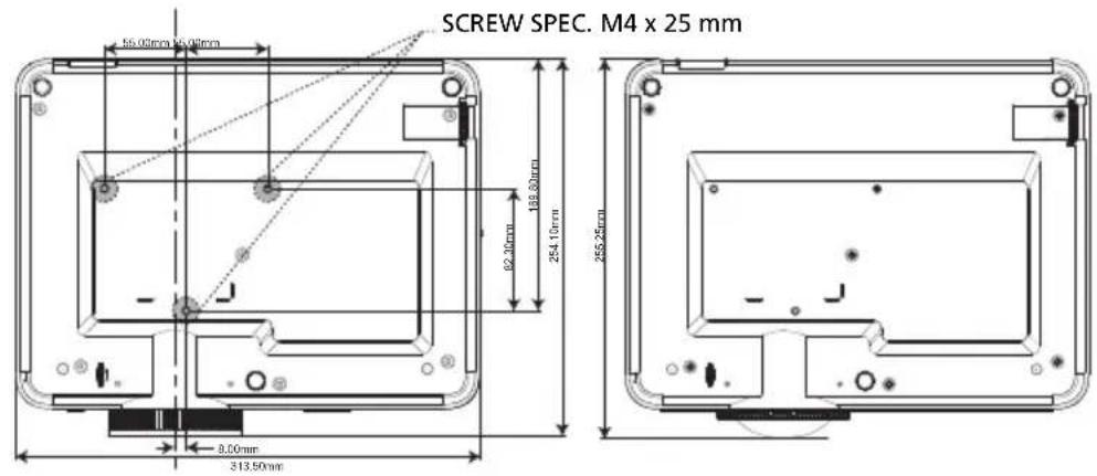 SCREW SPEC. M4 x 25 mm 55.00mm 55.00mm 82.10mm 188.00mm 254.10mm 313.50mm 8.00mm 255.25mm