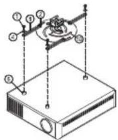 Technical diagram of a mechanical assembly with numbered components and alignment indicators