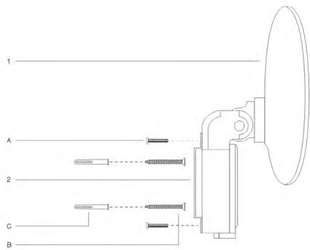 CECOTEC Ready Warm 8100 Power Quartz - Schemat montażu na ścianie - 1