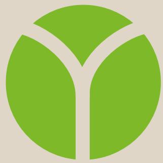 Abstract green circular logo with three curved segments forming a Y-shape (no text or symbols)